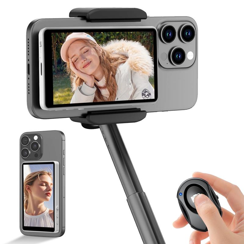 Pantalla monitor para selfie para Iphone y Android 1080P Wireless, espejo magnético para cámara trasera USO PROFESIONAL (NO COMPATIBLE CON IPHONE 17)